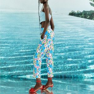 NWT Zara Floral High Waisted Pants